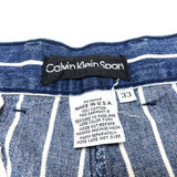 (DESIGNERS) 1980'S～ MADE IN USA Calvin Klein Sport STRIPED PATTERN INDIGO DYED 2 TUCK SHORTS