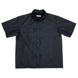 (UNIQUE) 1990'S 0888 TESS CLOTHING VELCRO FASTENING STAND COLLAR SHORT SLEEVE JACKET