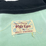 (DESIGNERS) MADE IN JAPAN Style Eyes 6 COLOR PANELED RAYON LOOP COLLAR SHORT SLEEVE BOX SHIRT