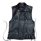 (DESIGNERS) MADE IN ENGLAND NEPENTHES LONDON UK TYPE LEATHER BIKER VEST