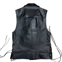(DESIGNERS) MADE IN ENGLAND NEPENTHES LONDON UK TYPE LEATHER BIKER VEST