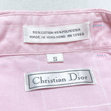(DESIGNERS) 1980'S～ MADE IN HONG KONG Christian Dior LATTICE PATTERN X PATTERN ITALIAN COLLAR SHORT SLEEVE SHIRT