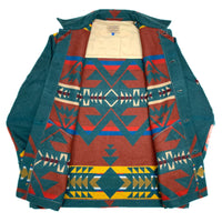 (VINTAGE) MADE IN USA HIGH GRADE by PENDLETON NATIVE PATTERN WOOL BLANKET JACKET
