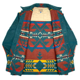 (VINTAGE) MADE IN USA HIGH GRADE by PENDLETON NATIVE PATTERN WOOL BLANKET JACKET
