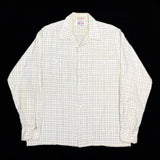 (VINTAGE) 1960'S～ Luxuriana LATTICE PATTERN COTTON 100% LOOP COLLAR BOX SHIRT AS IS