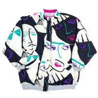 (UNIQUE) 1980'S～ UNKNOWN FACE PATTERN ALL OVER PRINTED REVERSIBLE JACKET