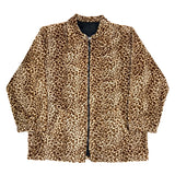1990'S UNKNOWN LEOPARD PATTERN FAUX FUR JACKET