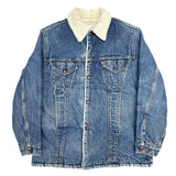 (VINTAGE) 1980'S MADE IN USA Levi's 71506-0217 LONG LENGTH 4 POCKET DENIM SHERPA JACKET