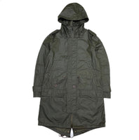 (DESIGNERS) 2000'S LE CASUAL DE MARITHE FRANCOIS GIRBAUD M-51 TYPE POLYURETHANE COATED FISHTAIL PARKA WITH INSULATION LINER