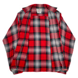 (VINTAGE) 1950'S～ TOWNCRAFT SHADOW PLAID RAYON OPEN COLLAR BOX SHIRT AS IS