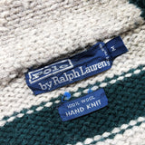 1990'S POLO RALPH LAUREN NATIVE PATTERN SHAWL COLLOR HAND KNIT CARDIGAN
