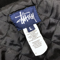 1990'S MADE IN USA OLD STUSSY LEATHER X WOOL VARSITY JACKET