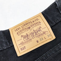 (VINTAGE) 1996 MADE IN USA Levi's 517 BLACK DENIM PANTS