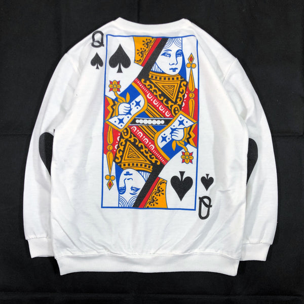 (UNIQUE) 1980'S PLAYING CARD PATTERN SWEAT SHIRT