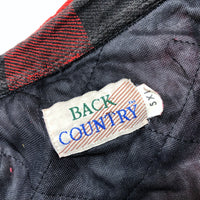 (UNIQUE) 1980'S BACK COUNTRY BLOCK CHECK QUILTED FLANNEL SHIRT SUPER BIG SIZE