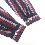 (VINTAGE) 1960'S GILBERT'S STRIPED PATTERN OPEN COLLAR BOX SHIRT