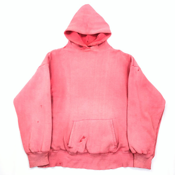(BORO) 1960'S SUN FADED COTTON DOUBLE FACE LINING THERMAL PLAIN PULLOVER HOODIE SWEAT SHIRT