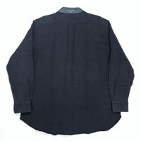 (DESIGNERS) AD1995 COMME des GARCONS HOMME COLLAR LEATHER PANELED SHIRT