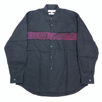 (DESIGNERS) 1990'S MADE IN FRANCE COMME des GARCONS SHIRT FRONT MESH PANELED SHIRT