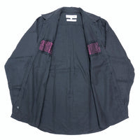 (DESIGNERS) 1990'S MADE IN FRANCE COMME des GARCONS SHIRT FRONT MESH PANELED SHIRT