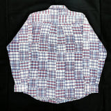 (VINTAGE) 1990'S OLD STUSSY NAVY TAG INDIAN COTTON PATCHWORK LONG SLEEVE SHIRT