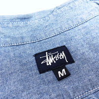 (VINTAGE) 1990'S MADE IN USA OLD STUSSY NAVY TAG LONG SLEEVE CHAMBRAY SHIRT