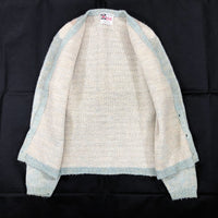 1960'S YOUNG BREED by REVERE DIAMOND PATTERN MOHAIR KNIT CARDIGAN