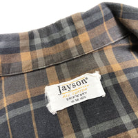 (VINTAGE) 1960'S MADE IN USA JAYSON PLAID OPEN COLLAR COTTON BOX SHIRT
