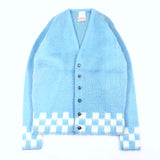 DEAD STOCK 1960'S CAMPBELL'S CHECKERED FLAG MOHAIR KNIT CARDIGAN
