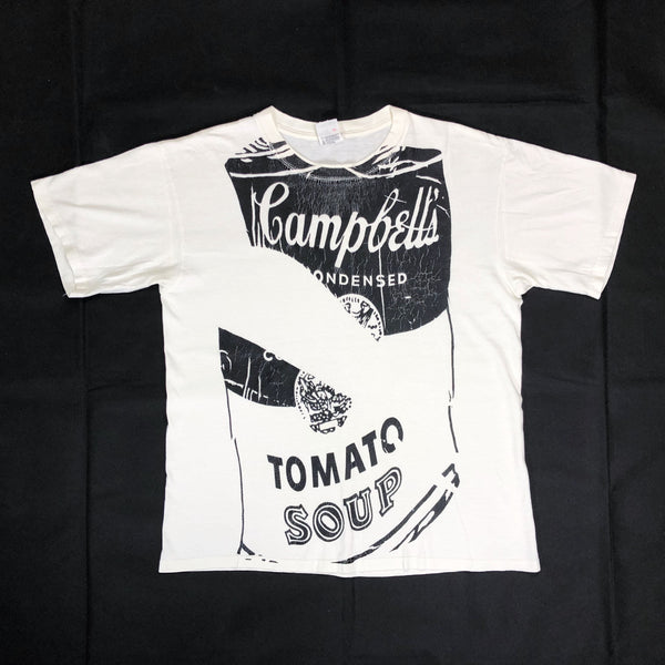 (T-SHIRT) 1990'S HARA MUSEUM ARC ANDY WARHOL CAMBELL SOUP HAND PRINTED T-SHIRT