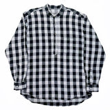 (DESIGNERS) 1998 GOOD ENOUGH BLOCK CHECKERED STAND COLLAR PULLOVER HEAVY FLANNEL SHIRT