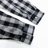 (DESIGNERS) 1998 GOOD ENOUGH BLOCK CHECKERED STAND COLLAR PULLOVER HEAVY FLANNEL SHIRT