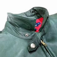 (VINTAGE) 1990'S POLO RALPH LAUREN LAMB LEATHER DRIZZLER JACKET WITH CHIN STRAP