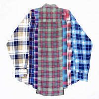 (DESIGNERS) REBUILD by NEEDLES REMAKE PATCHWORK LIGHT FLANNEL SHIRT