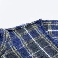 (DESIGNERS) AD2002 COMME des GARCONS HOMME PLAID PATTERN FULLING INSIDE OUT WOOL RIDERS JACKET