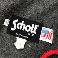 (VINTAGE) 1990'S MADE IN USA SCHOTT BELTED HOODED WOOL COAT