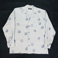 (DESIGNERS) 2000'S ISSEY MIYAKE BUTTON PATTERN ALL OVER PRINT OPEN COLLAR BOX SHIRT
