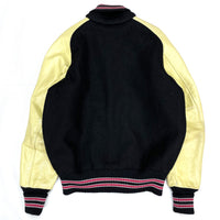 (VINTAGE) MADE IN USA SKOOKUM PLAIN SLEEVE LEATHER VARSITY JACKET