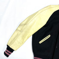 (VINTAGE) MADE IN USA SKOOKUM PLAIN SLEEVE LEATHER VARSITY JACKET