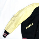 (VINTAGE) MADE IN USA SKOOKUM PLAIN SLEEVE LEATHER VARSITY JACKET