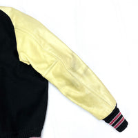 (VINTAGE) MADE IN USA SKOOKUM PLAIN SLEEVE LEATHER VARSITY JACKET