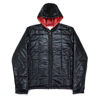 (DESIGNERS) 2000'S COMME des GARCONS SHIRT REVERSIBLE PADDED ZIP UP NYLON HOODED JACKET