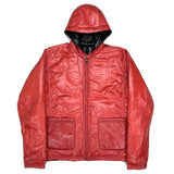 (DESIGNERS) 2000'S COMME des GARCONS SHIRT REVERSIBLE PADDED ZIP UP NYLON HOODED JACKET