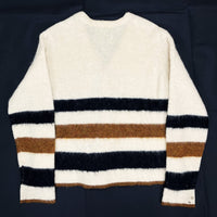 (BORO) 1960'S STRIPED PATTERN MOHAIR KNIT CARDIGAN