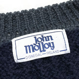 (VINTAGE) MADE IN IRELAND JOHN MOLLOY 5 COLOR PANELED FISHERMAN KNIT CARDIGAN