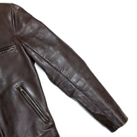 (VINTAGE) MADE IN USA VANSON COLLARED SINGLE LEATHER BIKER JACKET WITH SS PATCH