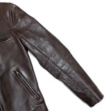 (VINTAGE) MADE IN USA VANSON COLLARED SINGLE LEATHER BIKER JACKET WITH SS PATCH