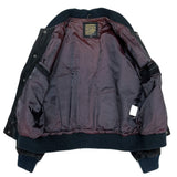 (VINTAGE) 1980'S MADE IN KOREA UNKNOWN ALL SUEDE PLAIN VARSITY JACKET