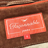 (VINTAGE) 2000'S FACONNABLE JEANS NUBUCK LEATHER BLOUSON