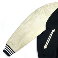(VINTAGE) MADE IN USA HEWITT PLAIN SLEEVE LEATHER VARSITY JACKET